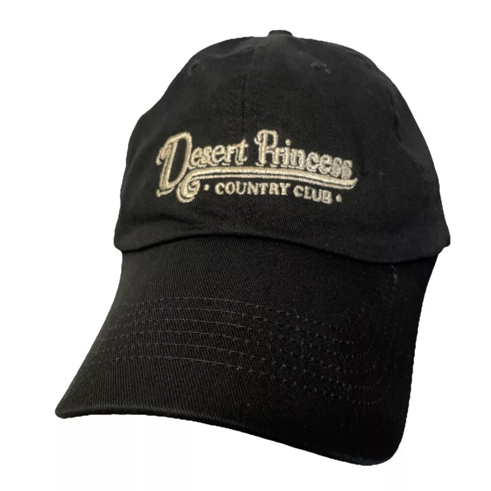 Desert Princess Country Club Black Strapback Hat Cap by Texace Golf Palm Springs